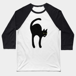 Felt Look Spooky Halloween Cat With Fangs | Cherie's Art(c)2021 Baseball T-Shirt